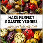 A tray of colorful herb and garlic Seasoned Veggies Roasted Vegetables fresh from the oven.